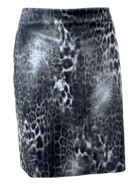 KAREN KANE Microsuede Animal Print Skirt, Hidden Rear Zip, Lined, Size 12.